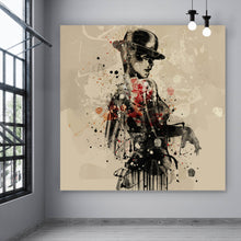Lade das Bild in den Galerie-Viewer, Acrylglasbild Abstrakte Frau im Kabarettstil Quadrat