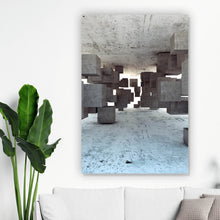 Lade das Bild in den Galerie-Viewer, Poster Abstrakte geometrische Beton Würfel Hochformat