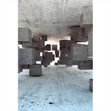Lade das Bild in den Galerie-Viewer, Poster Abstrakte geometrische Beton Würfel Hochformat