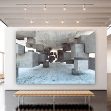 Lade das Bild in den Galerie-Viewer, Poster Abstrakte geometrische Beton Würfel Querformat