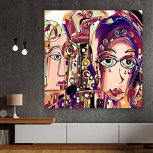 Lade das Bild in den Galerie-Viewer, Poster Abstrakte Gesichter Quadrat
