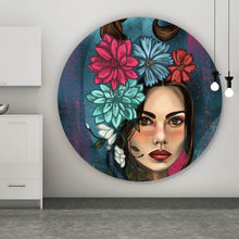 Lade das Bild in den Galerie-Viewer, Aluminiumbild gebürstet Abstrakte Meerjungfrau Kreis