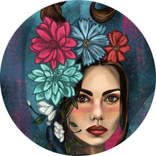 Lade das Bild in den Galerie-Viewer, Aluminiumbild gebürstet Abstrakte Meerjungfrau Kreis