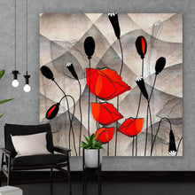 Lade das Bild in den Galerie-Viewer, Poster Abstrakte Mohnblumen Quadrat