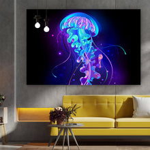 Lade das Bild in den Galerie-Viewer, Aluminiumbild Abstrakte Qualle Querformat