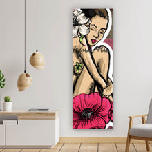 Lade das Bild in den Galerie-Viewer, Acrylglasbild Abstrakte Schönheit auf Blüten Panorama Hoch