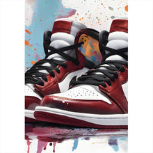 Lade das Bild in den Galerie-Viewer, Aluminiumbild gebürstet Abstrakte Sneaker Bunt Hochformat