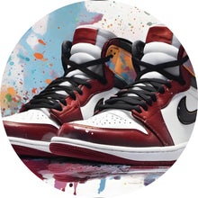 Lade das Bild in den Galerie-Viewer, Aluminiumbild gebürstet Abstrakte Sneaker Bunt Kreis