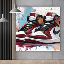 Lade das Bild in den Galerie-Viewer, Aluminiumbild gebürstet Abstrakte Sneaker Bunt Quadrat