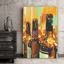 Lade das Bild in den Galerie-Viewer, Acrylglasbild Abstrakte Weinflaschen Hochformat