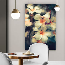 Lade das Bild in den Galerie-Viewer, Acrylglasbild Abstrakte Weiße Blumen Hochformat