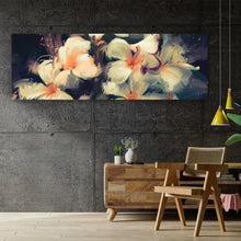 Lade das Bild in den Galerie-Viewer, Spannrahmenbild Abstrakte Weiße Blumen Panorama