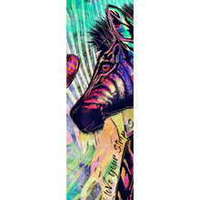 Lade das Bild in den Galerie-Viewer, Acrylglasbild Abstrakte Zebras mit Herz Panorama Hoch