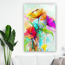 Lade das Bild in den Galerie-Viewer, Leinwandbild Abstrakter Blumenstrauß Hochformat