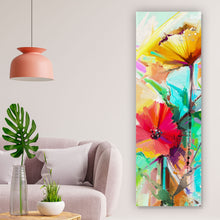 Lade das Bild in den Galerie-Viewer, Aluminiumbild gebürstet Abstrakter Blumenstrauß Panorama Hoch