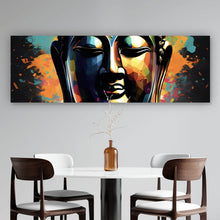 Lade das Bild in den Galerie-Viewer, Leinwandbild Abstrakter Buddha Bunt Panorama