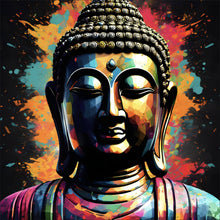 Lade das Bild in den Galerie-Viewer, Acrylglasbild Abstrakter Buddha Bunt Quadrat