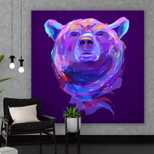 Lade das Bild in den Galerie-Viewer, Acrylglasbild Abstrakter Bärenkopf Quadrat
