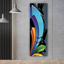 Lade das Bild in den Galerie-Viewer, Aluminiumbild gebürstet Graffiti Pfeil Panorama Hoch