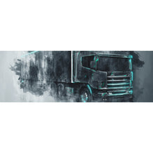 Lade das Bild in den Galerie-Viewer, Poster Abstrakter LKW auf grauem Hintergrund Panorama