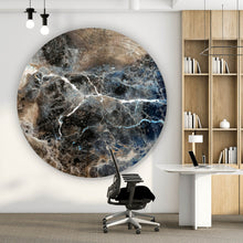 Lade das Bild in den Galerie-Viewer, Aluminiumbild Abstrakter Marmor Braun Kreis