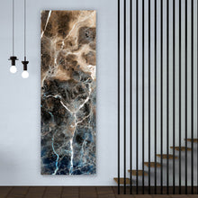 Lade das Bild in den Galerie-Viewer, Spannrahmenbild Abstrakter Marmor Braun Panorama Hoch