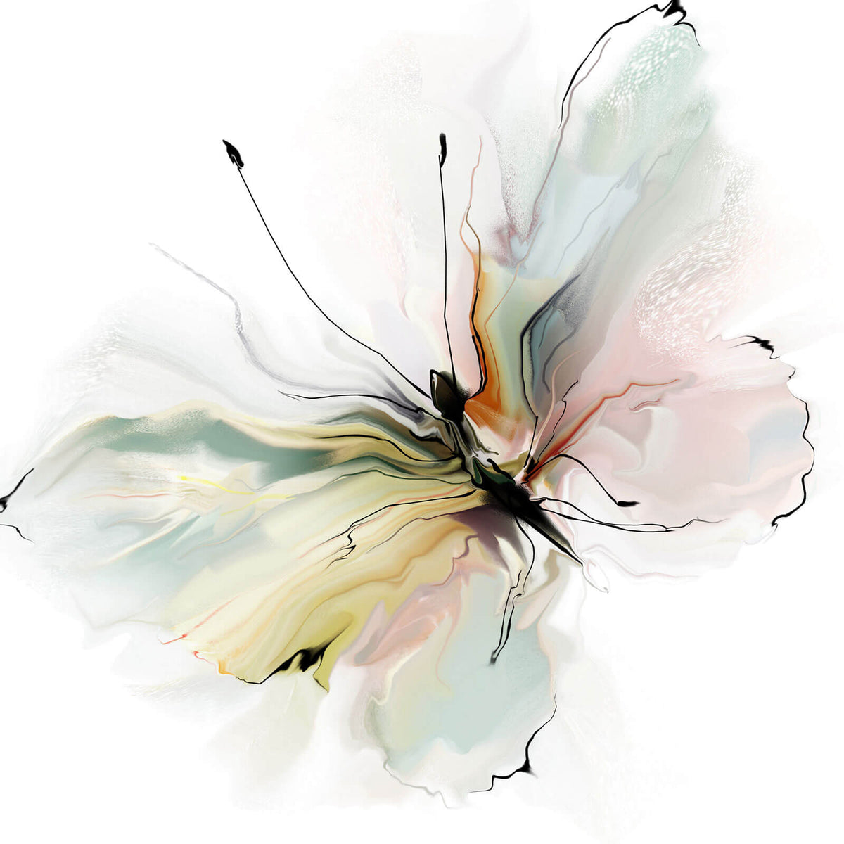 Spannrahmenbild Abstrakter Schmetterling im Quadrat, Aufhängefertig &  Versandkostenfrei – Wandguru
