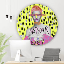 Lade das Bild in den Galerie-Viewer, Aluminiumbild gebürstet Abstraktes Frauen Portrait Kreis