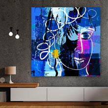 Lade das Bild in den Galerie-Viewer, Leinwandbild Abstraktes Gesicht Quadrat