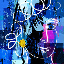Lade das Bild in den Galerie-Viewer, Leinwandbild Abstraktes Gesicht Quadrat