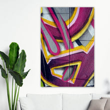 Lade das Bild in den Galerie-Viewer, Leinwandbild Abstraktes Graffiti auf einer Mauer Hochformat