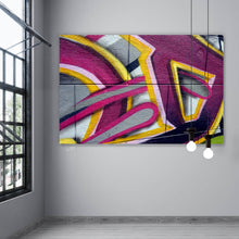 Lade das Bild in den Galerie-Viewer, Acrylglasbild Abstraktes Graffiti auf einer Mauer Querformat