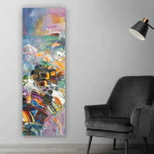 Lade das Bild in den Galerie-Viewer, Aluminiumbild gebürstet Abstraktes Kunstwerk Panorama Hoch