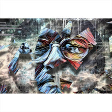 Lade das Bild in den Galerie-Viewer, Acrylglasbild Abstraktes Männer Gesicht Querformat