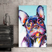 Lade das Bild in den Galerie-Viewer, Acrylglasbild Abstraktes Portrait einer Bulldogge Hochformat