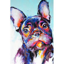 Lade das Bild in den Galerie-Viewer, Acrylglasbild Abstraktes Portrait einer Bulldogge Hochformat