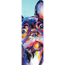 Lade das Bild in den Galerie-Viewer, Aluminiumbild Abstraktes Portrait einer Bulldogge Panorama Hoch