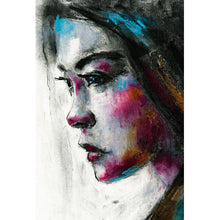 Lade das Bild in den Galerie-Viewer, Spannrahmenbild Abstraktes Portrait einer jungen Frau Hochformat