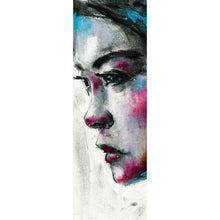 Lade das Bild in den Galerie-Viewer, Acrylglasbild Abstraktes Portrait einer jungen Frau Panorama Hoch