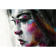 Lade das Bild in den Galerie-Viewer, Spannrahmenbild Abstraktes Portrait einer jungen Frau Querformat