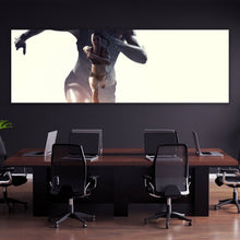 Lade das Bild in den Galerie-Viewer, Leinwandbild Portrait einer Sportlerin Panorama