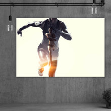 Lade das Bild in den Galerie-Viewer, Leinwandbild Portrait einer Sportlerin Querformat