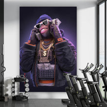 Lade das Bild in den Galerie-Viewer, Poster Affe mit Geld Digital Art Hochformat