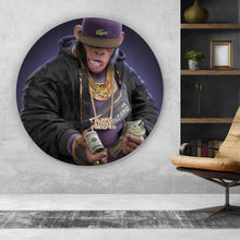 Lade das Bild in den Galerie-Viewer, Aluminiumbild gebürstet Affe mit Geld No.1 Digital Art Kreis