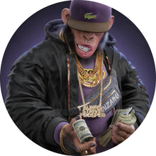 Lade das Bild in den Galerie-Viewer, Aluminiumbild gebürstet Affe mit Geld No.1 Digital Art Kreis