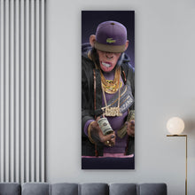 Lade das Bild in den Galerie-Viewer, Leinwandbild Affe mit Geld No.1 Digital Art Panorama Hoch