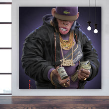 Lade das Bild in den Galerie-Viewer, Leinwandbild Affe mit Geld No.1 Digital Art Quadrat