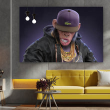 Lade das Bild in den Galerie-Viewer, Acrylglasbild Affe mit Geld No.1 Digital Art Querformat