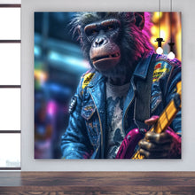 Lade das Bild in den Galerie-Viewer, Poster Affe Punk Modern Art Quadrat
