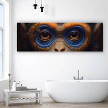Lade das Bild in den Galerie-Viewer, Leinwandbild Affenkind mit Schmetterlingen Digital Art Panorama
